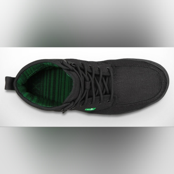 ✨️EUC✨️Mens Sanuk Skyline Black Canvas Lace Up High Top Sneakers Mens Size 13 - Picture 6 of 13